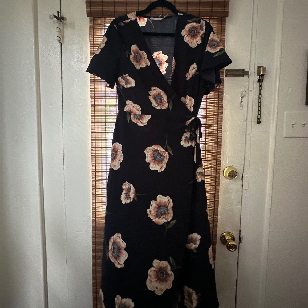 Floral Dress L - Blu Pepper - high low